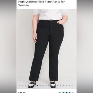 Old Navy High-waisted Pixie Flare Pants In Black Plus Size 20